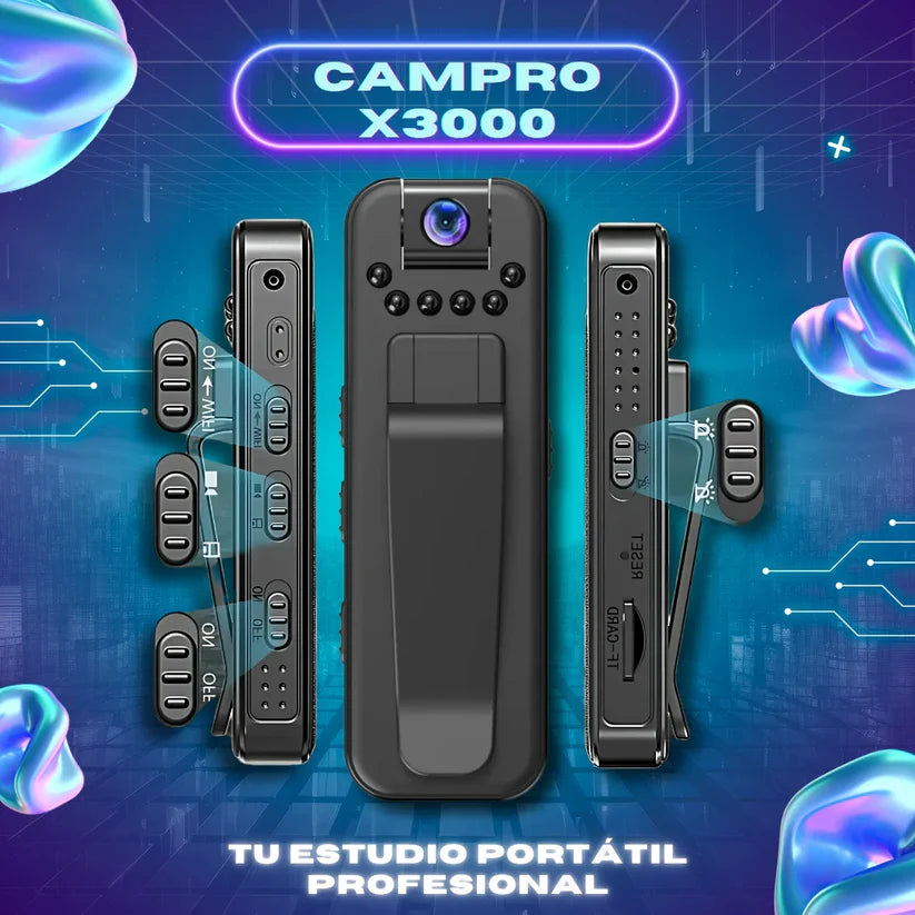 CamPro - Mini Cámara Portátil Rotación 180° Captura lo que más te Importa