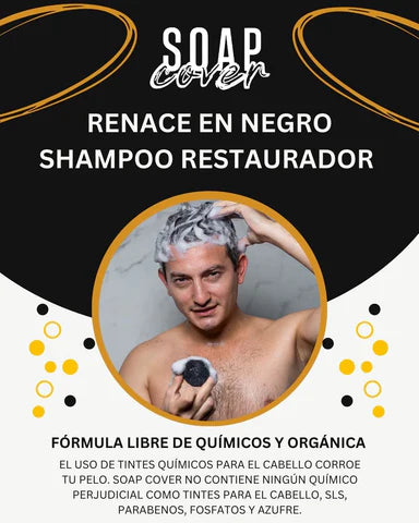 Jabón SoapCover - Elimina el Cabello Blanco, Restaura el Color Natural y Recupera tu Juventud