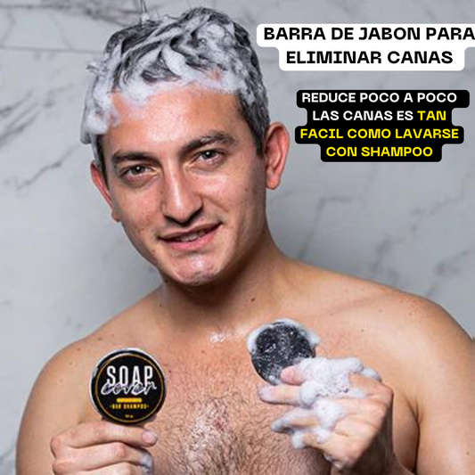 Jabón SoapCover - Elimina el Cabello Blanco, Restaura el Color Natural y Recupera tu Juventud