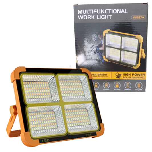 Reflector Led Potente Carga Solar Multifuncional  con Power Bank